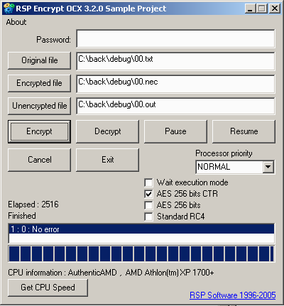 RSP Encrypt OCX Screenshot